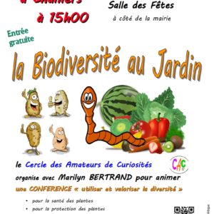 Conférence sur la biodiversité au jardin @ Salle des fêtes
