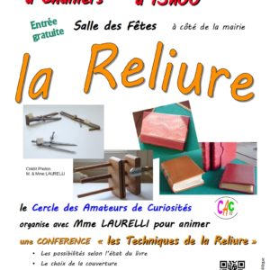 Conférence : les techniques de la reliure @ Salle des fêtes