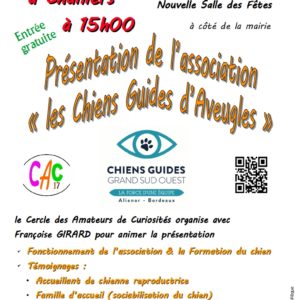 Présentation de l’association « les Chiens Guides d’Aveugles » @ Salle des fêtes